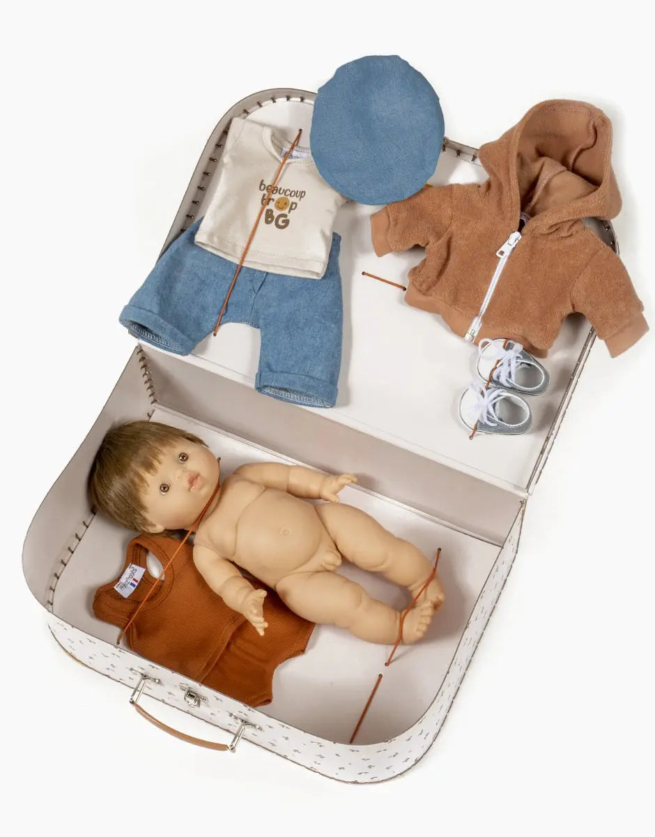 My Boy’s “Bohemian Chic” Suitcase from Yesteryear - Jude Boy Doll  Minikane   