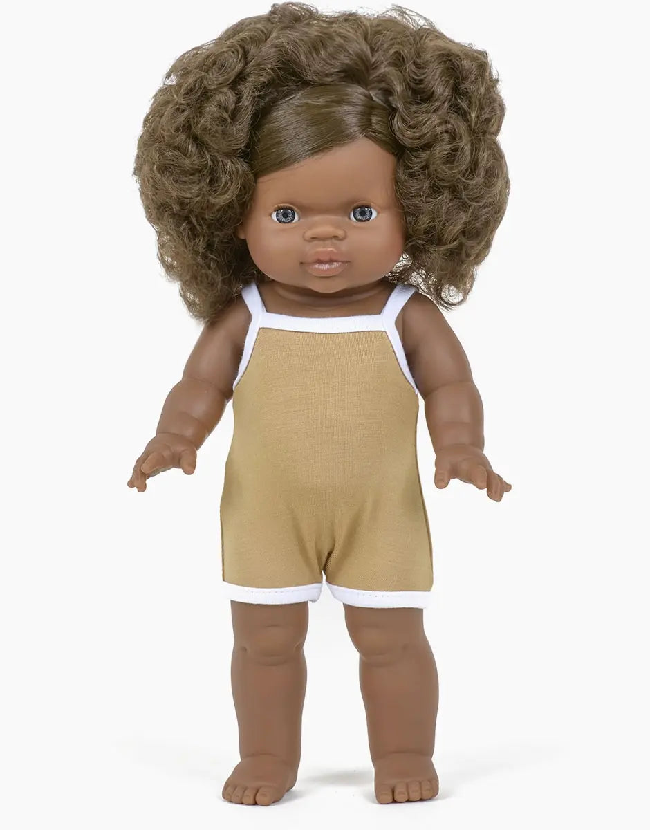 Charlie African Girl Baby Doll with Bangs  Minikane   
