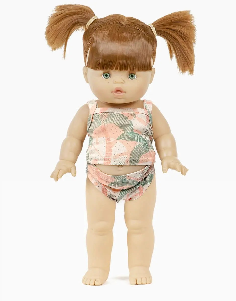 Gabriella European Girl Baby Doll in Palm Trees Underwear  Minikane   