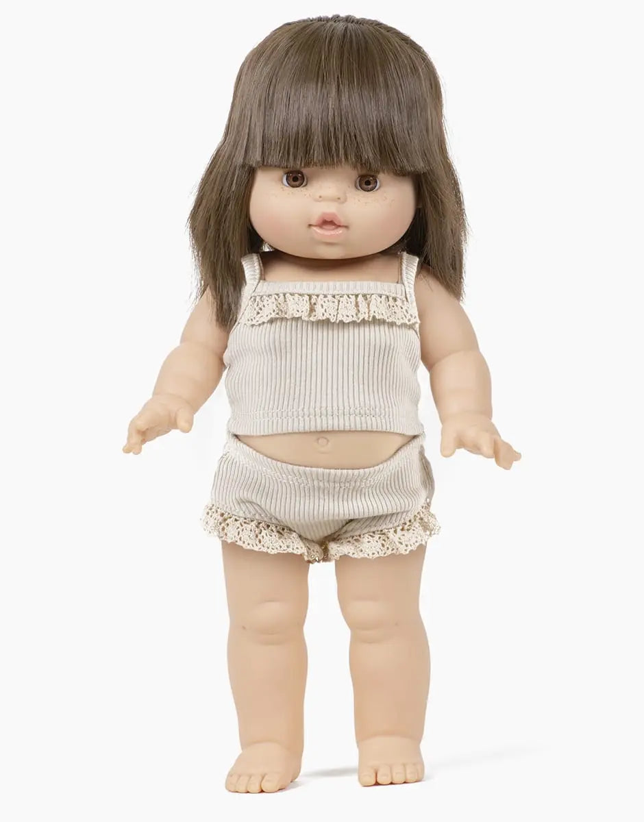 Janelle European Girl Baby Doll with Brown Eyes  Minikane   