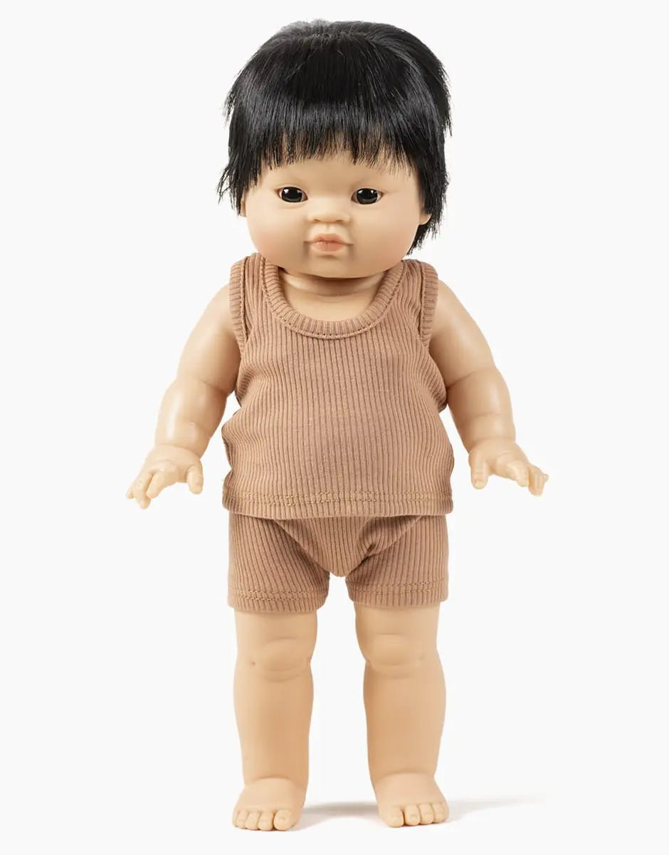 Jude-léo Asian Boy Baby Doll with Black Eyes  Minikane   