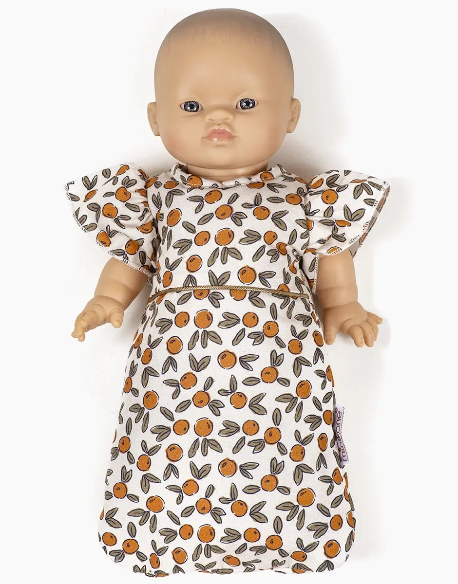 Turbulette Daisy Orange Blossoms Doll Sleeping Bag  Minikane   