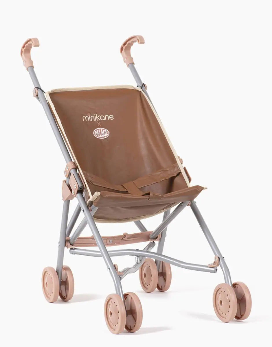 Doll Stroller with Brown Imitation Leather  Minikane   