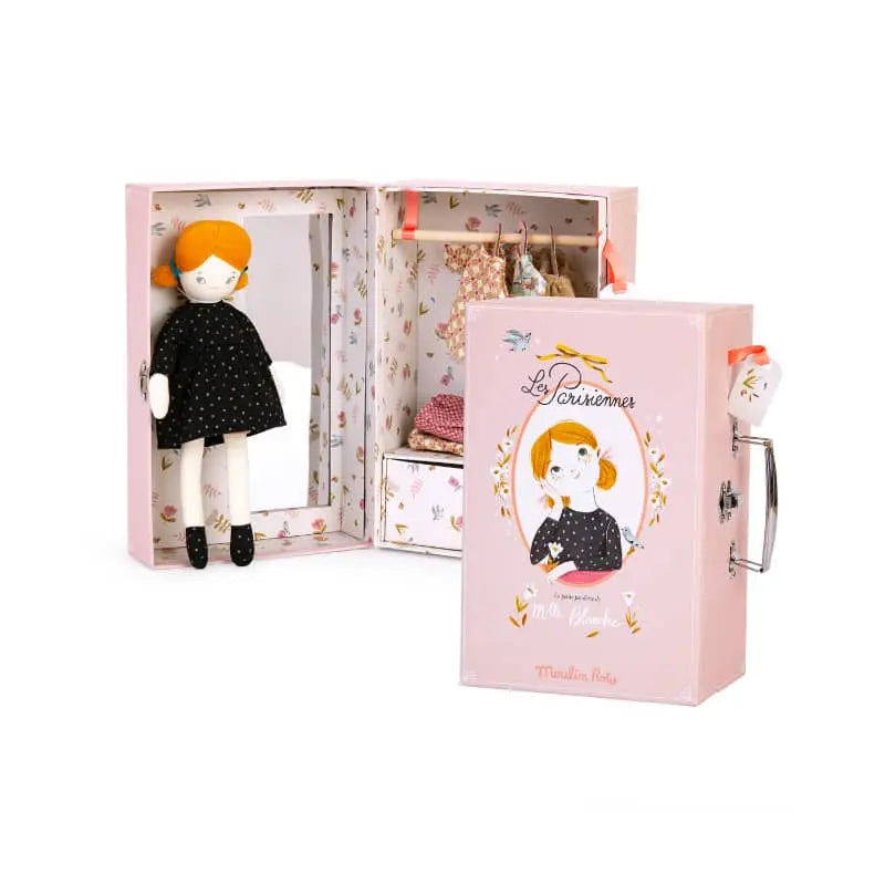Doll Suitcase - Blanche’s Wardrobe, Parisiennes Collection, Fashion Travel Case, Doll  Moulin Roty   