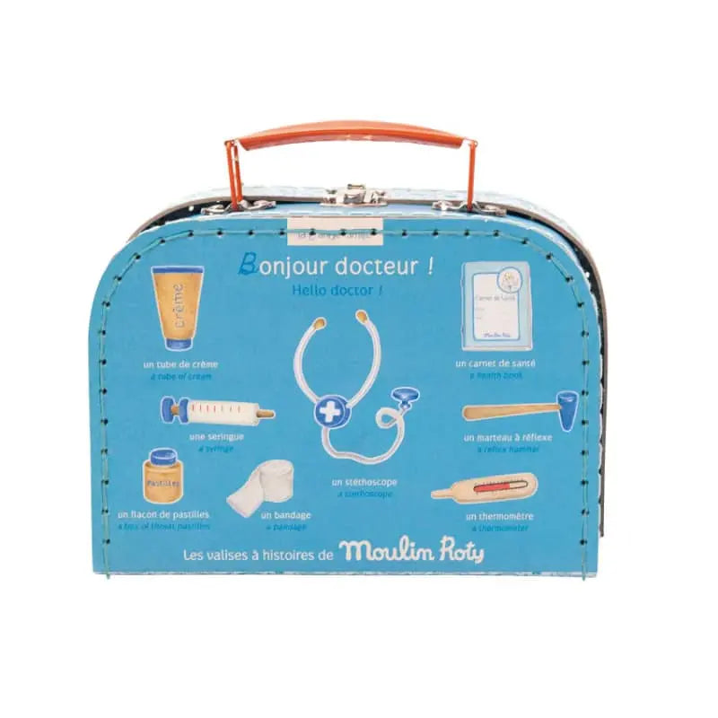 Doctor's Medical Set Suitcase, Role Play Toy, Health Record, Bandage, Reflex Hammer  Moulin Roty   