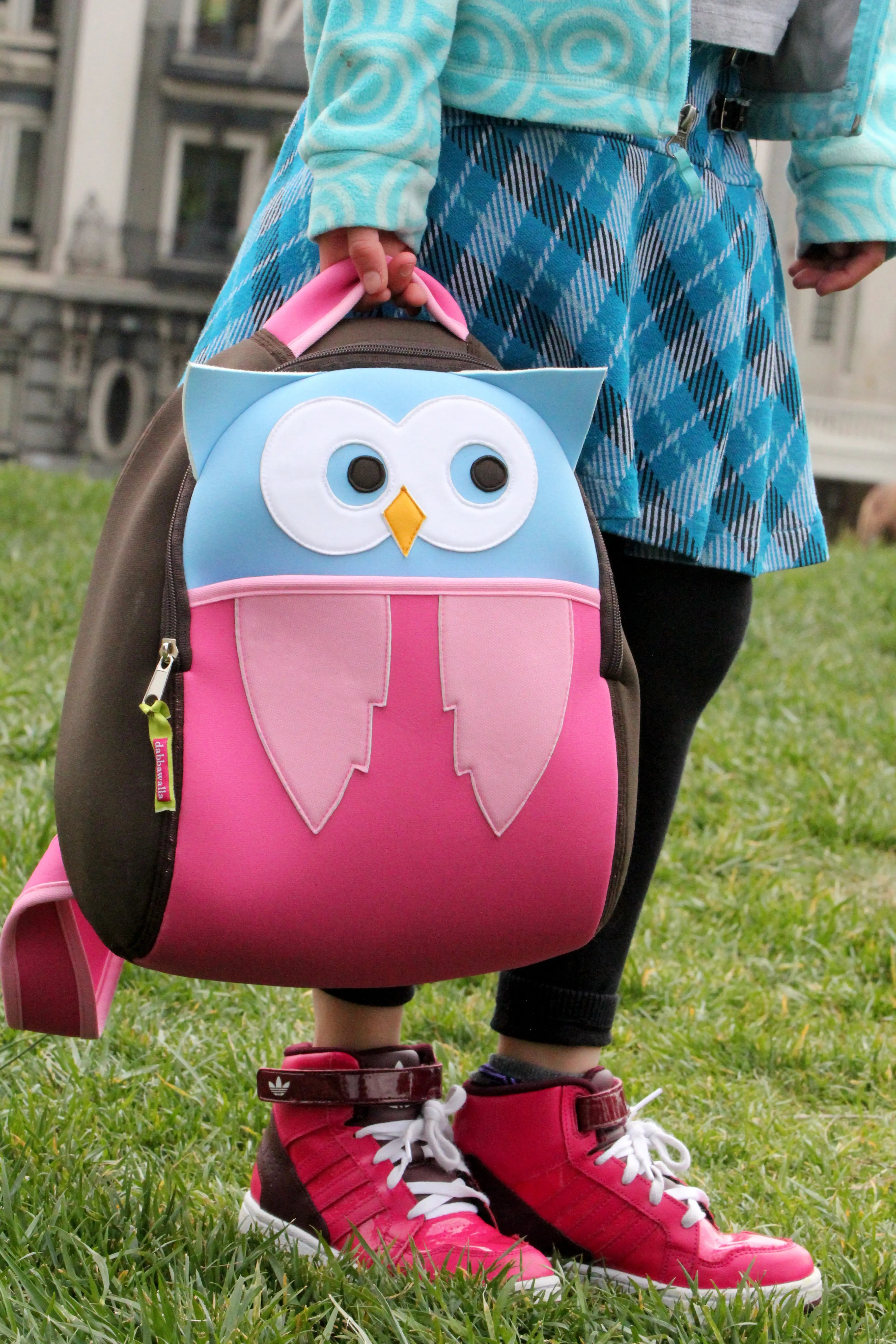 Hoot Owl kids Backpack, Brown and Pink, Size 3-6Y,Safety Harnes Preschool Backpack Dabbawalla   