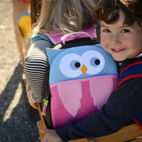 Hoot Owl kids Backpack, Brown and Pink, Size 3-6Y,Safety Harnes Preschool Backpack Dabbawalla   