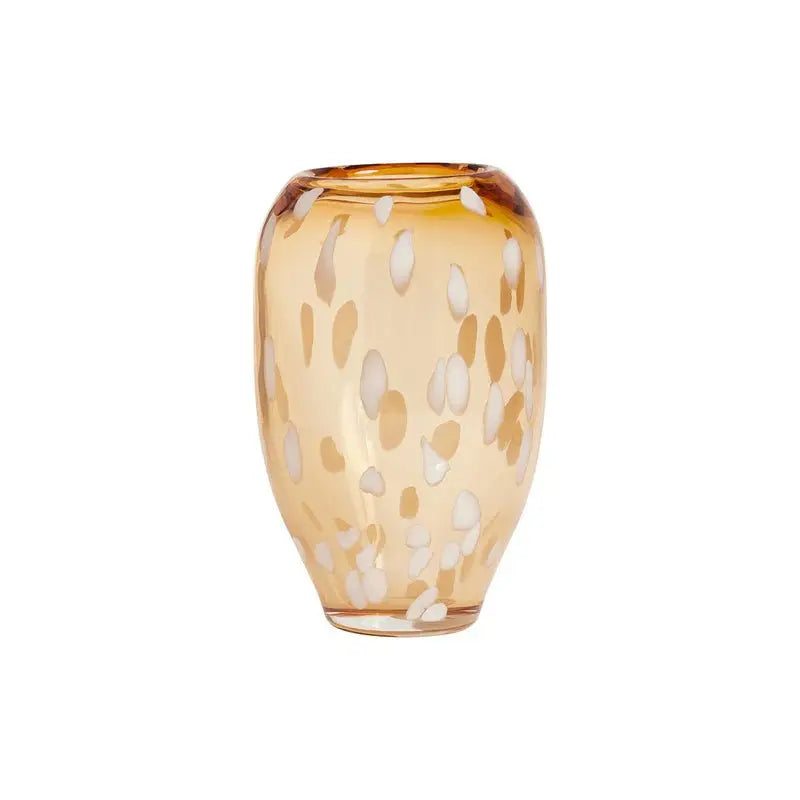 Jali Medium Glass Vase in Amber  OYOY   