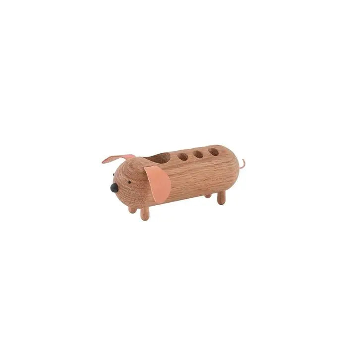 Eddie Dog Pencil Holder Organizer, Cute Desk Decor, Kids Room Statement, Oak Pencil Storage DOG PENCIL HOLDER OYOY   