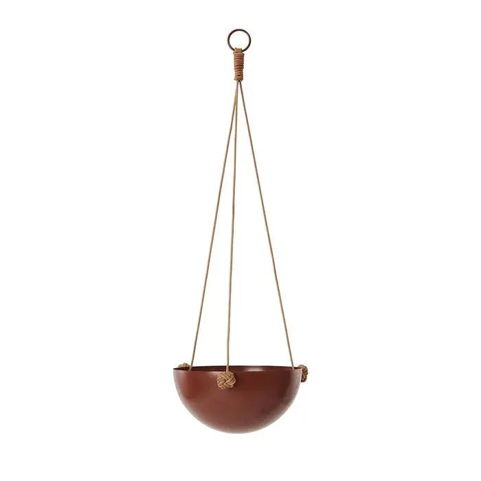 Pif Paf Puf Hanging Storage - 1 Bowl, Small - Nutmeg, Powder Coated Metal, Leather Strings, Organizer Hanging Storage OYOY   