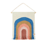 Small Blue Rainbow Kids Wall Rug Mini Wall Rug OYOY   