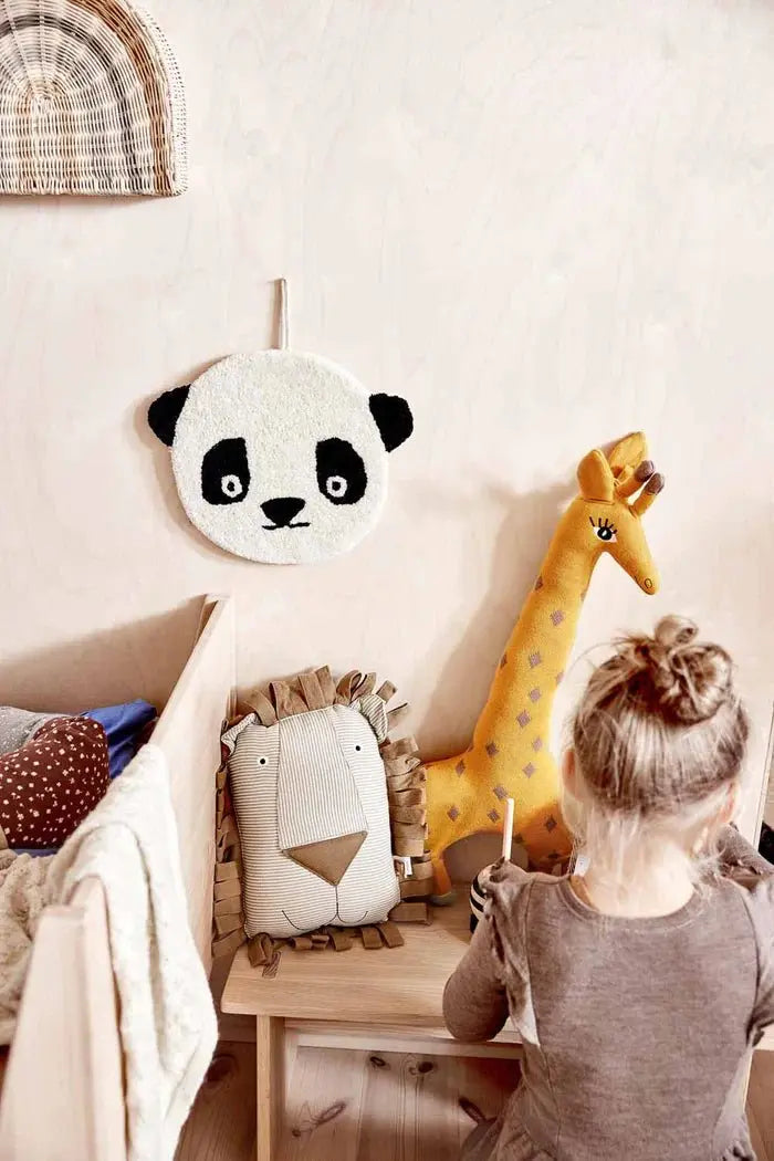 Cozy Panda Miniature Wallhanger, Cute Room Decoration, Fun Wall Accent, Kids Nursery Decor Miniature Wallhanger OYOY   