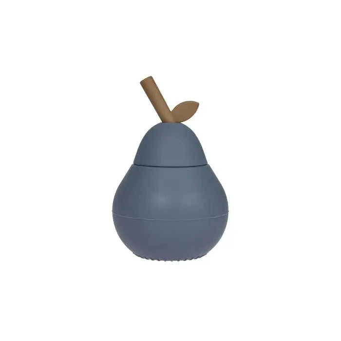 Blue Silicone Pear Cup with Straw - Perfect for Cheers! Pear Cups OYOY   