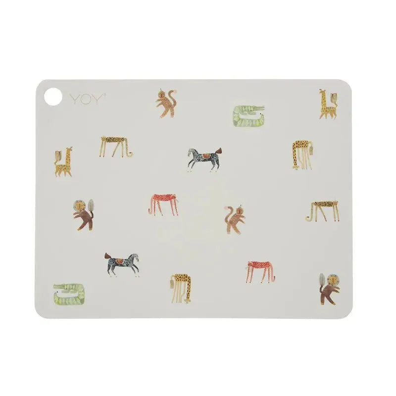 Children's Animal Print Placemat Moira - Off White, OYOY Inspired, Kids Tableware Placemat Moira OYOY   