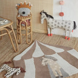 Pippa Rug - Multi, Horse Design Rug, Cute Beige and Brown Rug, Adorable Tent Look RUG OYOY   