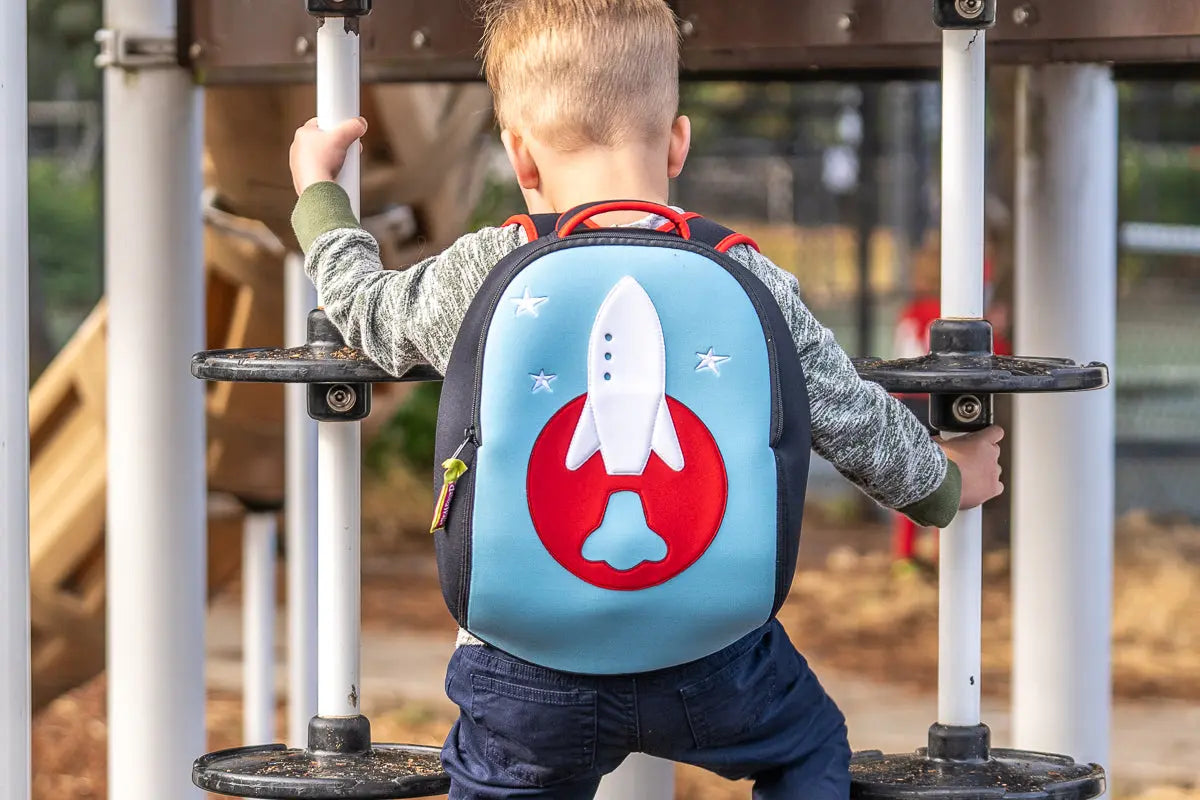 Rocket Backpack,Blue and Red, Size 3-6Y,Safety Harness, Kids Backpack Preschool Backpack Dabbawalla   