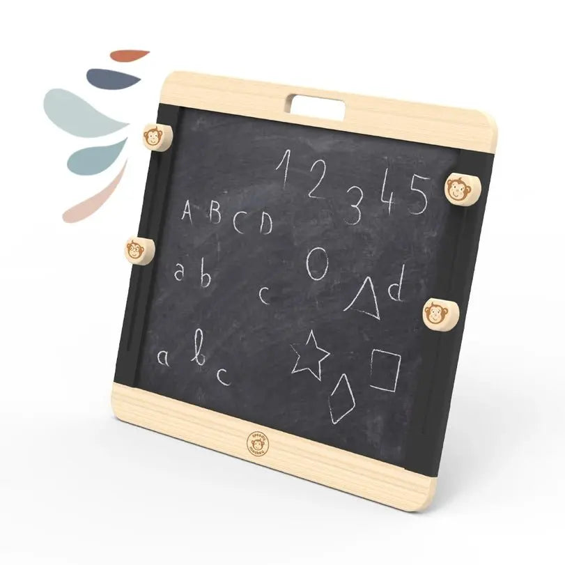 Adjustable Wooden Easel with Blackboard and Whiteboard, Height Adjustable Kids Art Easel  Speedy Monkey   