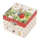Wooden Peter Rabbit Cube Music Box with Carrot  Trousselier   