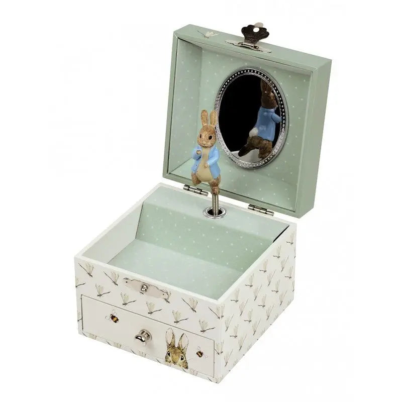 Peter Rabbit Cube Wooden Music Box with Dragonfly  Trousselier   