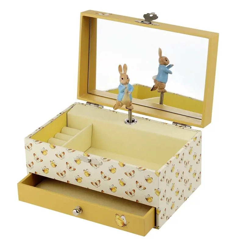 Peter Rabbit Cube Wooden Music Box/Treasure Box  Trousselier   