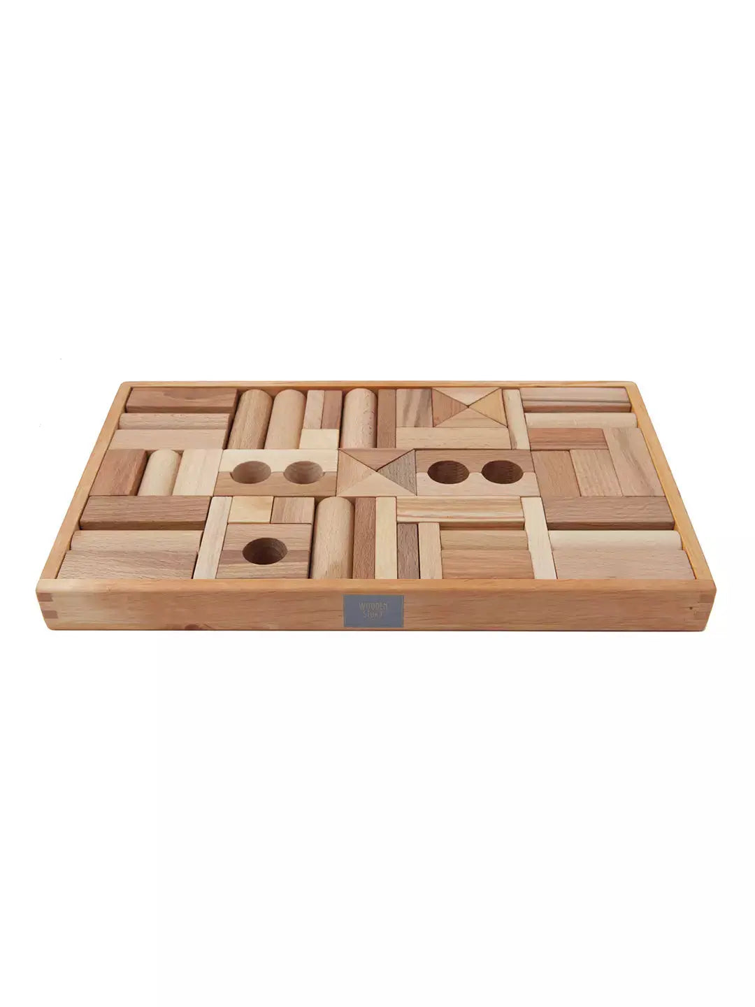 Natural Wooden Blocks In Tray – 54 Pcs  Wooden Story   