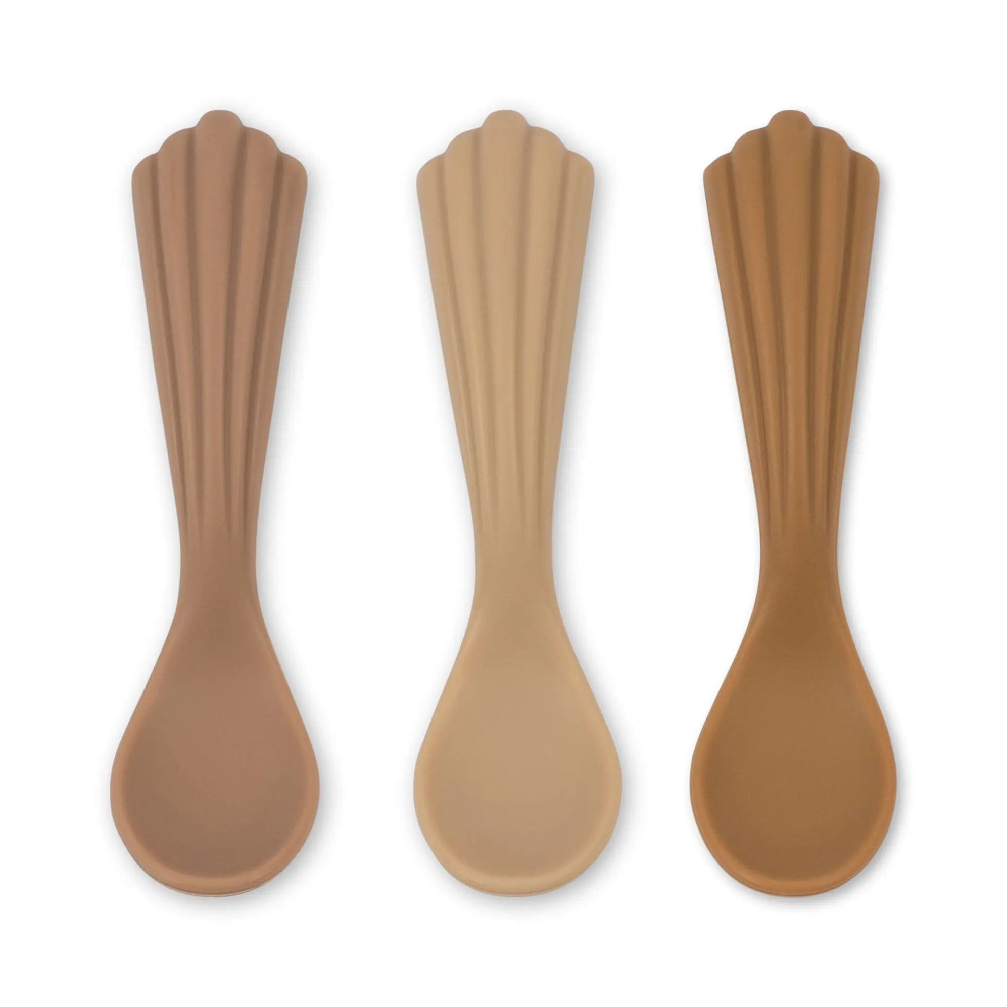 3-Pack Mess Free Silicone Baby Spoons, BPA-Free, Easy-to-Hold, Baby Feeding Spoons  Konges Sløjd   